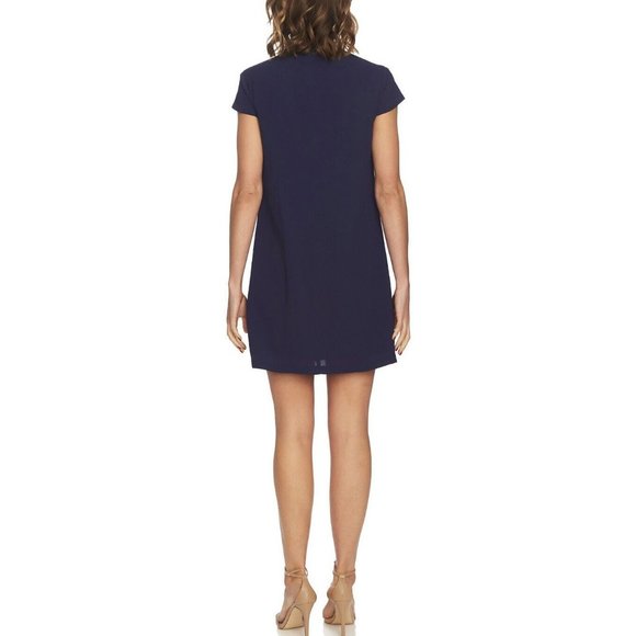 NWT Women's CeCe by Cynthia Steffe Purple Twist Neck Shift Dress Sz 14 - Picture 3 of 11